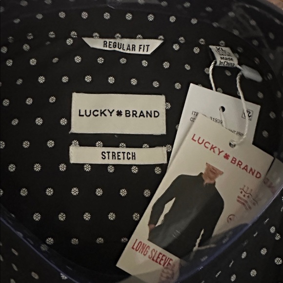 Lucky Brand Men's Black and White Polka Dot Shirt - Picture 3 of 4